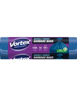 Σακούλες απορριμμάτων  Vortex - Ultra Strong, 120 l, 10 τεμάχια διπλής στρώσης