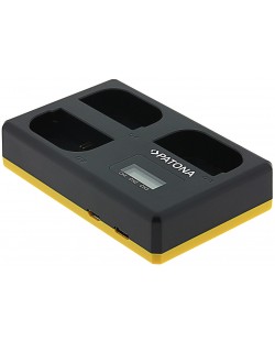 Τριπλός φορτιστής Patona - για μπαταρία Canon LP-E6, USB, κίτρινο
