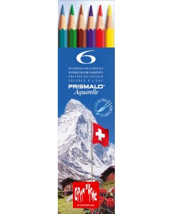 Χρωματιστά μολύβια ακουαρέλας Caran d'Ache Prismalo - 6 χρώματα, μεταλλικό κουτί