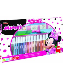 Δημιουργικό σετ   Multiprint - Minnie Mouse, 3 σφραγίδες και 36 μαρκαδόροι