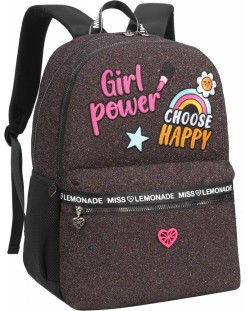 Σχολική τσάντα  Miss Lemonade Girl Power  - 2 τμήματα, λάμψη