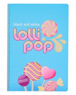 Σχολικό τετράδιο Black&White Lolly Pop - B5,2 θέματα, 80 φύλλα