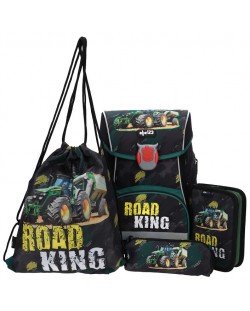 Σχολικό σετ  ABC 123 Road King - 2023,  σακίδιο πλάτης, αθλητική τσάντα  και  δύο κασετίνες 