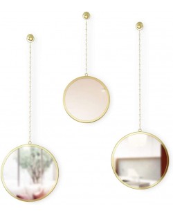 Κρεμαστοί καθρέφτες Umbra - Dima Round, 3 τεμαχίων, χρυσοί