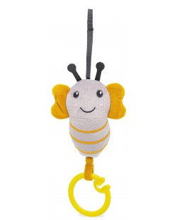 Βρεφικό παιχνίδι με δόνηση  BabyJem - Μέλισσα, γκρι, 15 х 8 cm