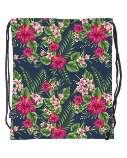 Αθλητική τσάντα με κορδόνι BackUP - Τροπικά λουλούδια