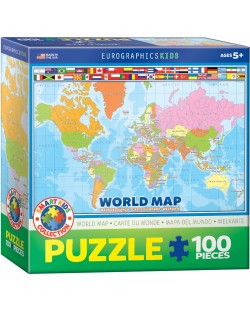 Παζλ Eurographics 100 κομμάτια - Ο χάρτης του κόσμου