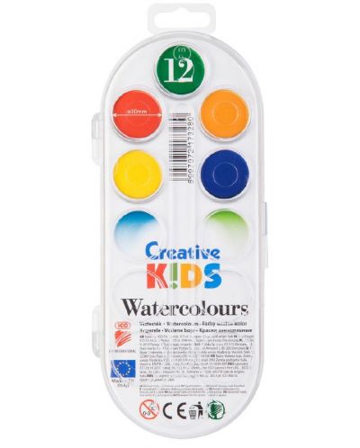 Ακουαρέλα ICO Creative Kids - 12 χρώματα των 30 χλστ - 1