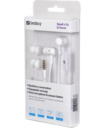 Ακουστικά με μικρόφωνο Sandberg - Speak'n Go, λευκά - 2