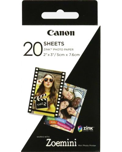 Χαρτί φωτογραφιών Canon - Zink 2x3", за Zoemini, 20 τεμάχια - 1