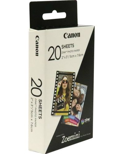 Χαρτί φωτογραφιών Canon - Zink 2x3", за Zoemini, 20 τεμάχια - 2