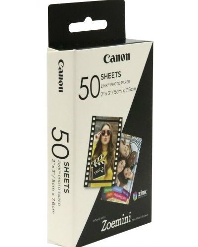 Χαρτί φωτογραφιών Canon - Zink 2x3", за Zoemini,50 τεμάχια - 2