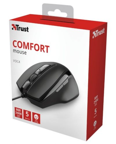 Ποντίκι Trust - Voca Comfort, Οπτικό , μαύρο - 5
