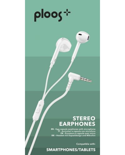 Ακουστικά με μικρόφωνο Ploos - λευκά - 2