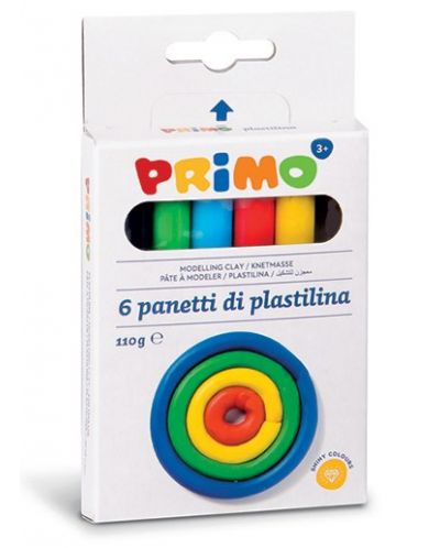 Σετ πλαστελίνη Primo - 6 χρώματα, 110 g - 1