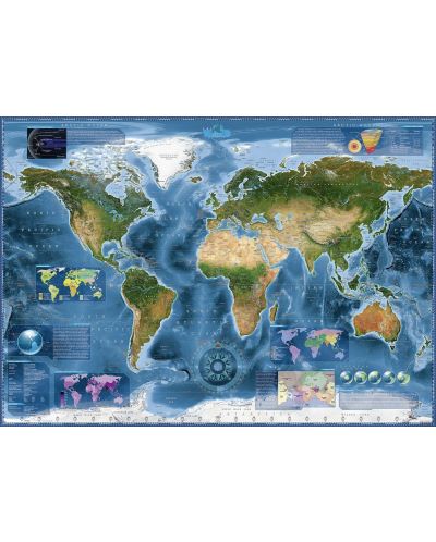 Παζλ Heye 2000 κομμάτια - Δορυφορικός χάρτης του πλανήτη Γη  - 2