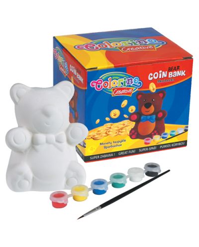Κεραμικός κουμπαράς - Αρκούδα, για χρωματισμό - 2