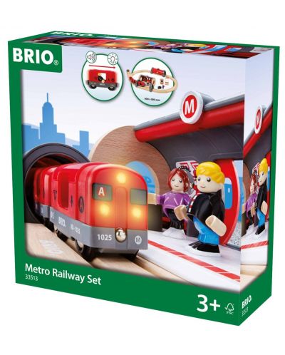 Σετ Brio - Μετρό με αξεσουάρ, 20 τεμάχια - 1