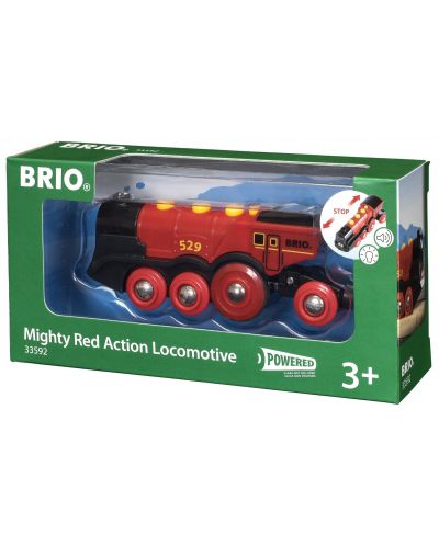 Σιδηροδρομικό αξεσουάρ Brio - Ατμομηχανή Mighty Red Action - 1