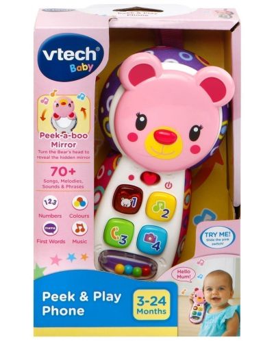 Παιδικό παιχνίδι Vtech - Τηλέφωνο-αρκουδάκι, ροζ - 1
