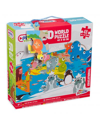 3D παζλ Grafix 48 κομματιών - Ζώα του κόσμου - 1