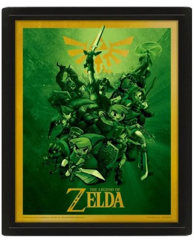 3D  αφίσα με κορνίζα  Pyramid Games: The Legend of Zelda - Link - 1