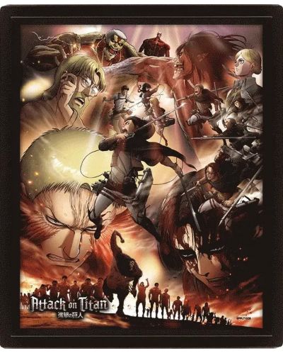 3D αφίσα με κορνίζα Pyramid Animation: Attack on Titan - Epic Struggle - 1