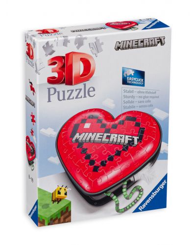 3D παζλ Ravensburger  54 τεμαχίων- Minecraft: Καρδιά - 1