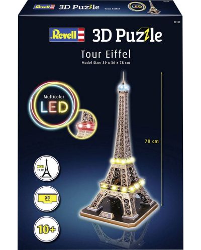3D παζλ Revell - Ο Πύργος του Άιφελ με φωτισμό LED - 1