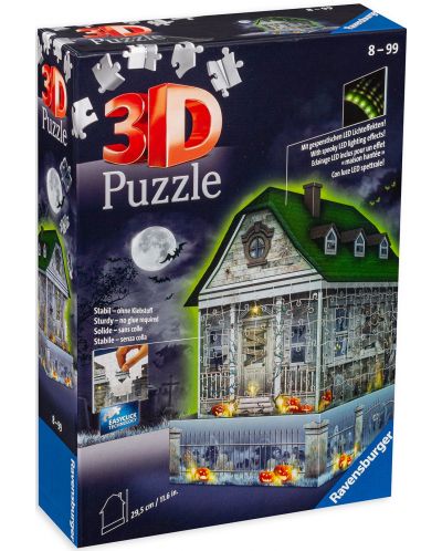 Ravensburger 3D παζλ 216 κομματιών- Στοιχειωμένο σπίτι - 1