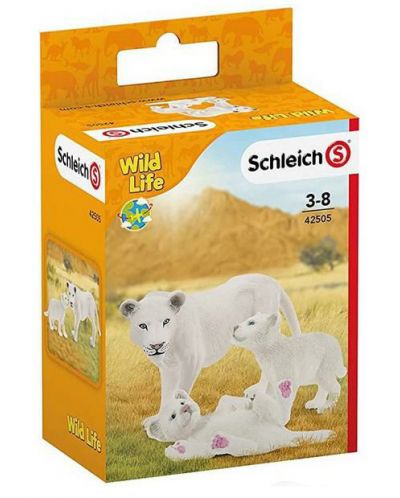 Σετ φιγούρες Schleich Wild Life - Λευκή λιονταρίνα μητέρα με τα μικρά της - 5