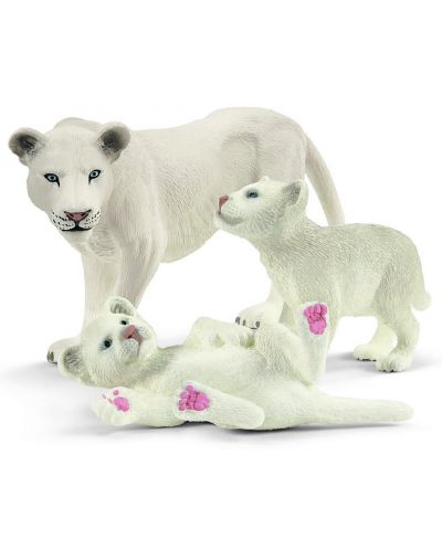 Σετ φιγούρες Schleich Wild Life - Λευκή λιονταρίνα μητέρα με τα μικρά της - 1