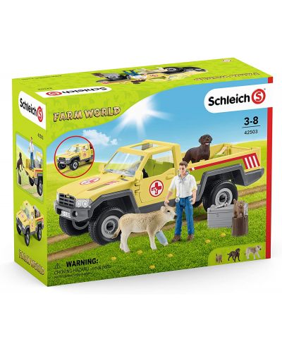 Σετ αξεσουάρ Schleich Farm World - Κτηνίατρος με αυτοκίνητο - 7