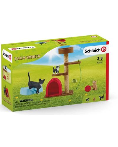 Σετ αξεσουάρ Schleich Farm World - Παιχνίδι με γατάκια - 6