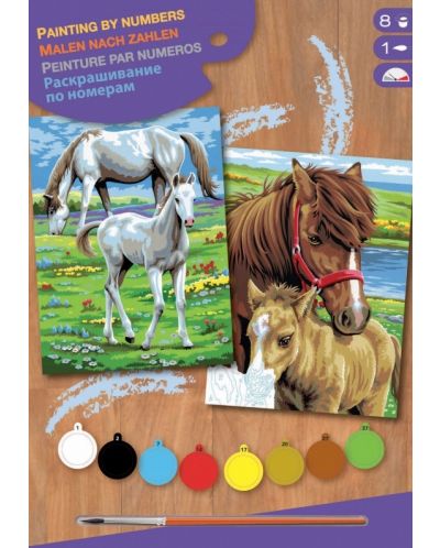 Δημιουργικό σετ ζωγραφικής KSG Crafts - Δύο εικόνες, Άλογα - 1
