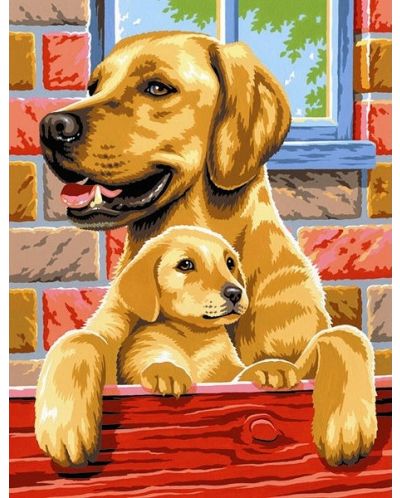 Δημιουργικό σετ ζωγραφικής KSG Crafts - Αριστούργημα, Τα σκυλιά - 1