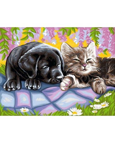 Δημιουργικό σετ ζωγραφικής KSG Crafts - Αριστούργημα, Σκυλί και γάτα - 2