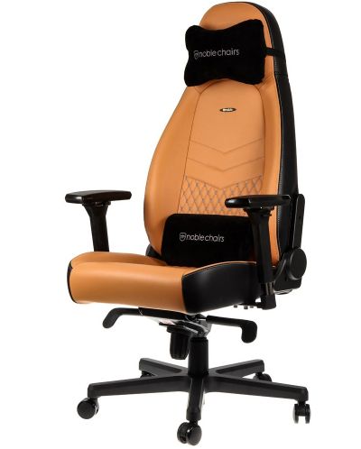 Καρέκλα gaming noblechairs - ICON, φυσικό δέρμα, cognac/black - 2