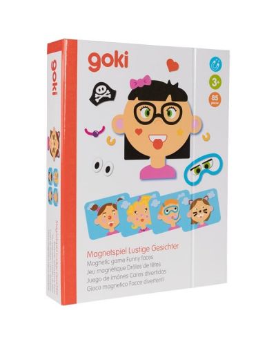 Μαγνητικό παιχνίδι Goki - Αστεία πρόσωπα κοριτσιών - 5