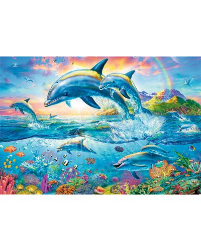 Παζλ Trefl 1500 κομμάτια - Οικογένεια δελφινιών - 2