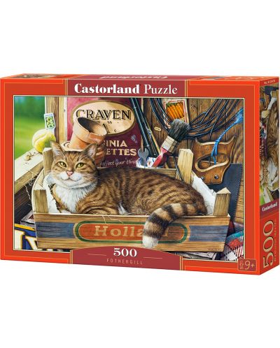 Παζλ Castorland από 500 τεμάχια - Γατάκι σε κλουβί - 1