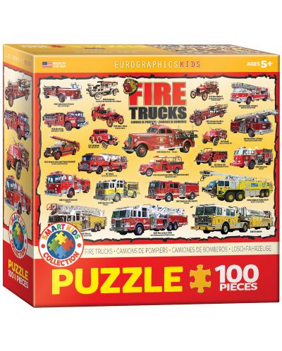 Παζλ Eurographics 100 κομμάτια –  Πυροσβεστικά οχήματα - 1