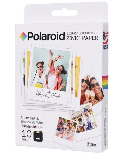 Χαρτί φωτογραφιών Zink - за Polaroid POP, 3x4",10 τεμάχια - 1