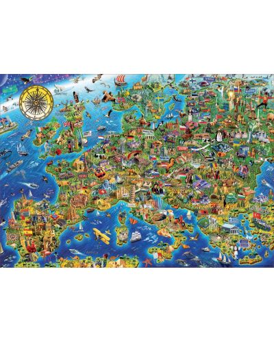 Παζλ Educa 500 κομμάτια - Ένας παράξενος χάρτης της Ευρώπης  - 2