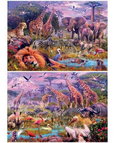 Παζλ Educa 2 x 100 κομμάτια - Άγρια ζώα - 2