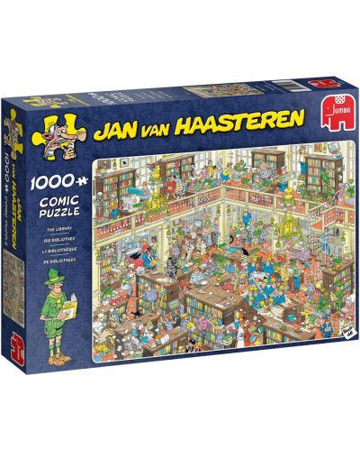 Παζλ Jumbo 1000 κομμάτια - Η βιβλιοθήκη, Jan van Haasteren - 1