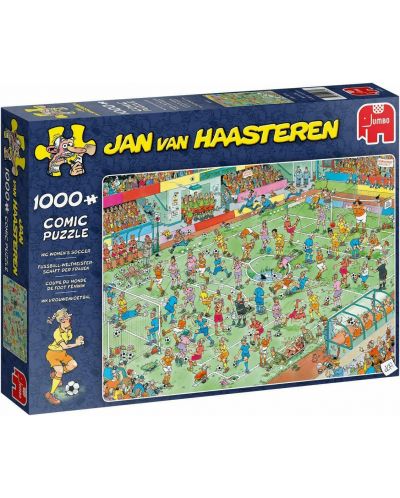 Παζλ Jumbo 1000 κομμάτια - Γυναικείο ποδόσφαιρο, Jan van Haasteren - 1