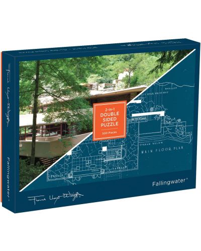 Παζλ δύο όψεων  Galison 500 κομμάτια - Κατοικία Fallingwater, Frank Lloyd Wright - 1