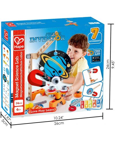 Ξύλινος κατασκευαστής Hape Junior Inventor - Επιστημονικό εργαστήριο με μαγνήτες - 6