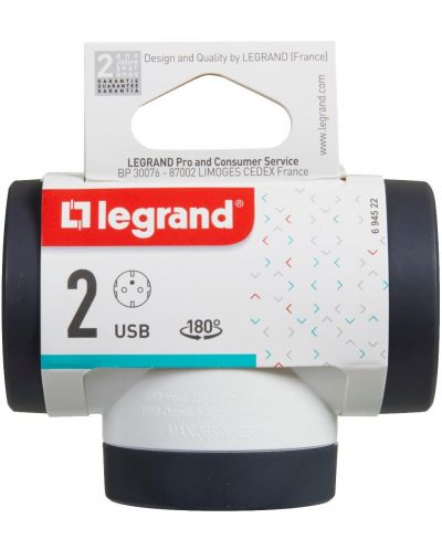 Ταφ Legrand - 694522, 2 Θέσεων, USB A+C, περιστροφικό - 4